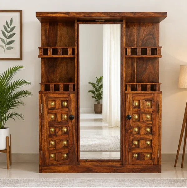 Solid Wood Dressing Table with Mirror